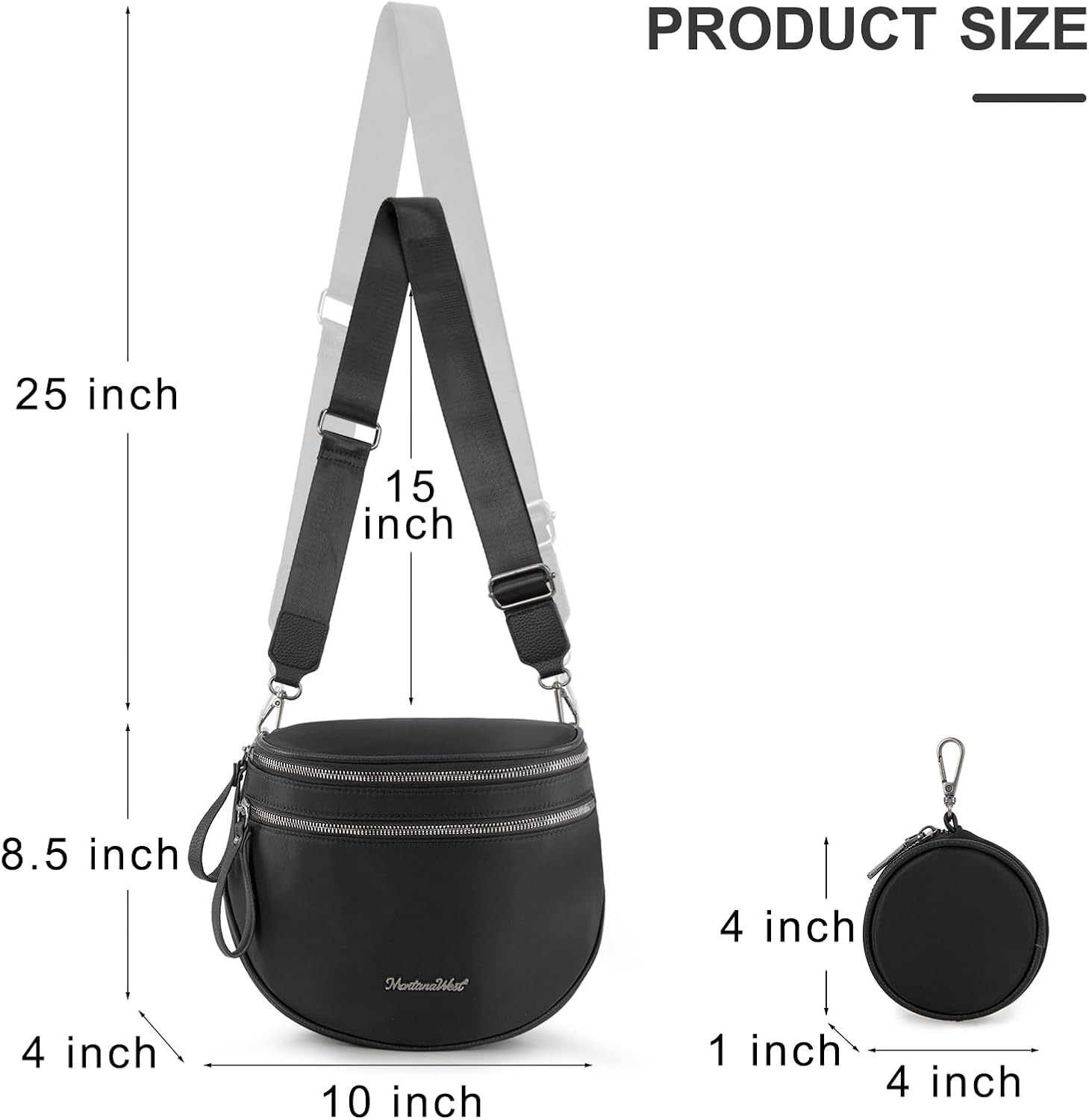 Montana West Large Bum Bag Nylon Crossbody Bags Mom Purse with with Coin Purse - Image 7