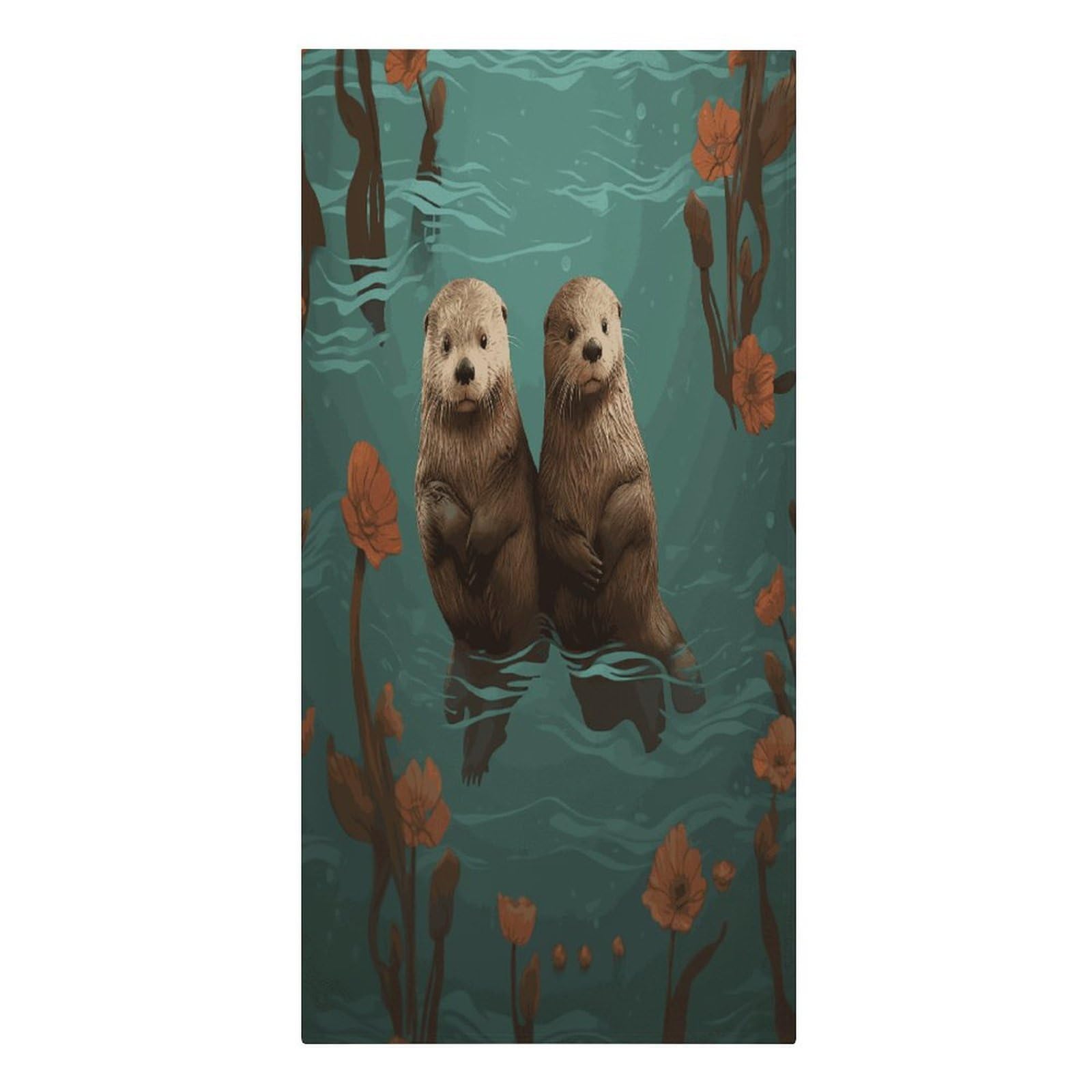 Fekiloot Men's Style Otters In Love Large Beach Towel, Travel Towel For Adults Wo, Pool Towels For Beach, Camping, Swim Pool, Gym, Sports& Yoga 61.4"X30.3"
