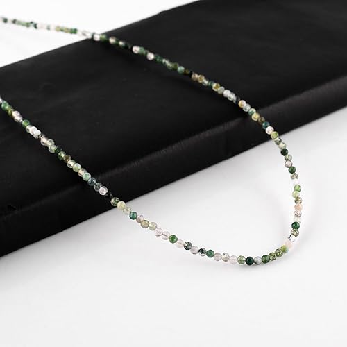 Miniatura 84 de Gargantilla de piedras preciosas naturales, cuentas redondas facetadas, joyería chapada en plata, cristales curativos, cumpleaños, hecho a mano