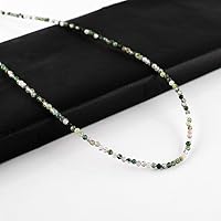 Vista 133 de Natural Moonstone Gemstones Choker Necklace, Faceted Rounds Beads, Silver Plated Jewelry, Healing Crystals, Birthday, Handamde, Minimalist, Women