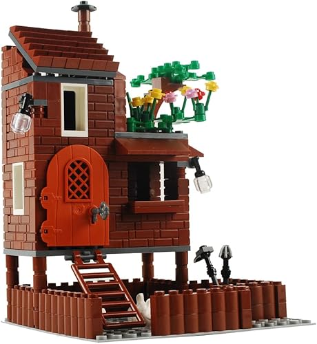 Bloques de construcción de granja de jardín, accesorios de sedería de parque, juego de plantas de ladrillos de construcción, juego de construcción