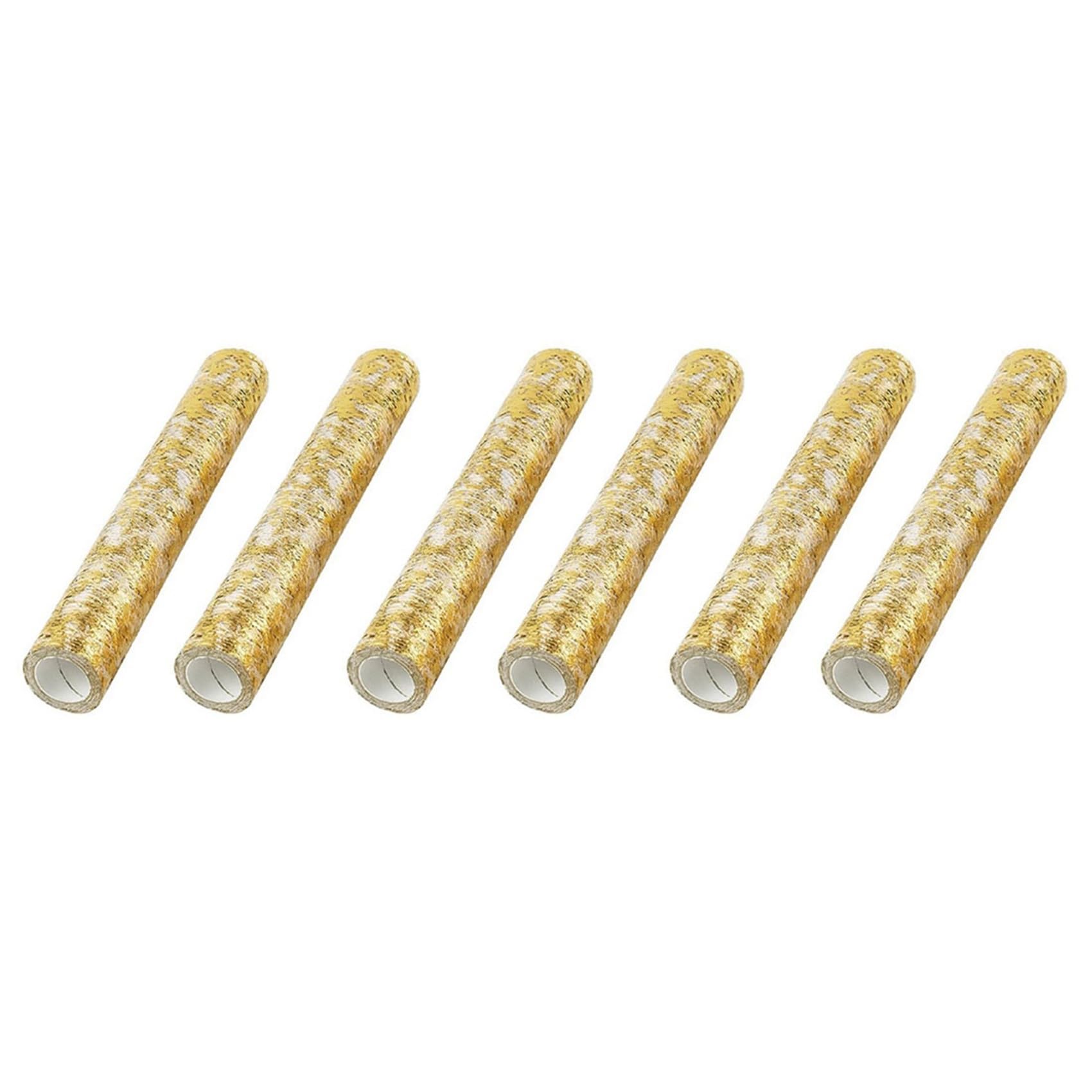 Vjsujehgy 6Pcs Table Runner, Sparkling Polyester Tulle Ribbon Roll with Gold Foil,Birthday Party Wedding Christmas Decor