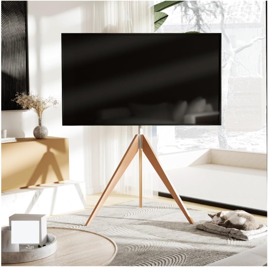 TV Mount TV Tripod Stand for 32-65 Inch LED LCD Flat Screen TVs Monitors, Swivel Height Adjustable, Hold Up to 88lbs Home Theater(B)