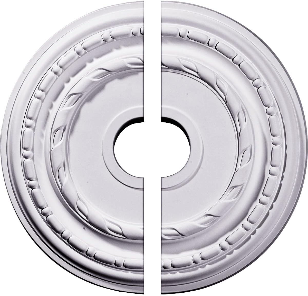 Ekena Millwork CM17DU2 17 7/8"OD x 3 5/8"ID x 1 1/4"P Dublin Ceiling Medallion, Fits Canopies up to 5-1/8", 2 Piece