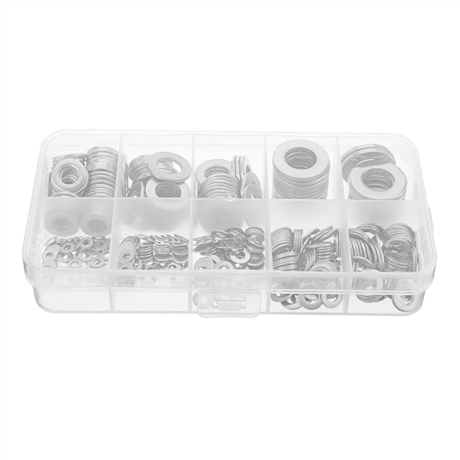 Kit O-ring in gomma SW3 400 pezzi Set di assortimenti rotondi con rondelle piatte in acciaio inossidabile 304 M2/2,5/3/4/5/6/8/10 Guarnizione di tenuta - Kit guarnizioni assortite