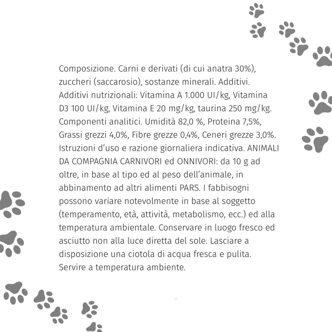 Pars Umido Selvaggina cotto a vapore, alimento completo in brodo di cottura per Cani, Gatti e Animali da Compagnia di tutte le età e taglie | 6 scatolette da 400 grammi l'una.