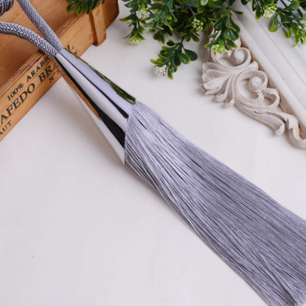 Hebilla de Cortinas 2 Piezas Cortina Borla Cepillo Tieback Colgante Bola Correas Amarre Atar Cuerdas cinturón Cortina Accesorios Broche Cinta de Lazo Espalda Gris