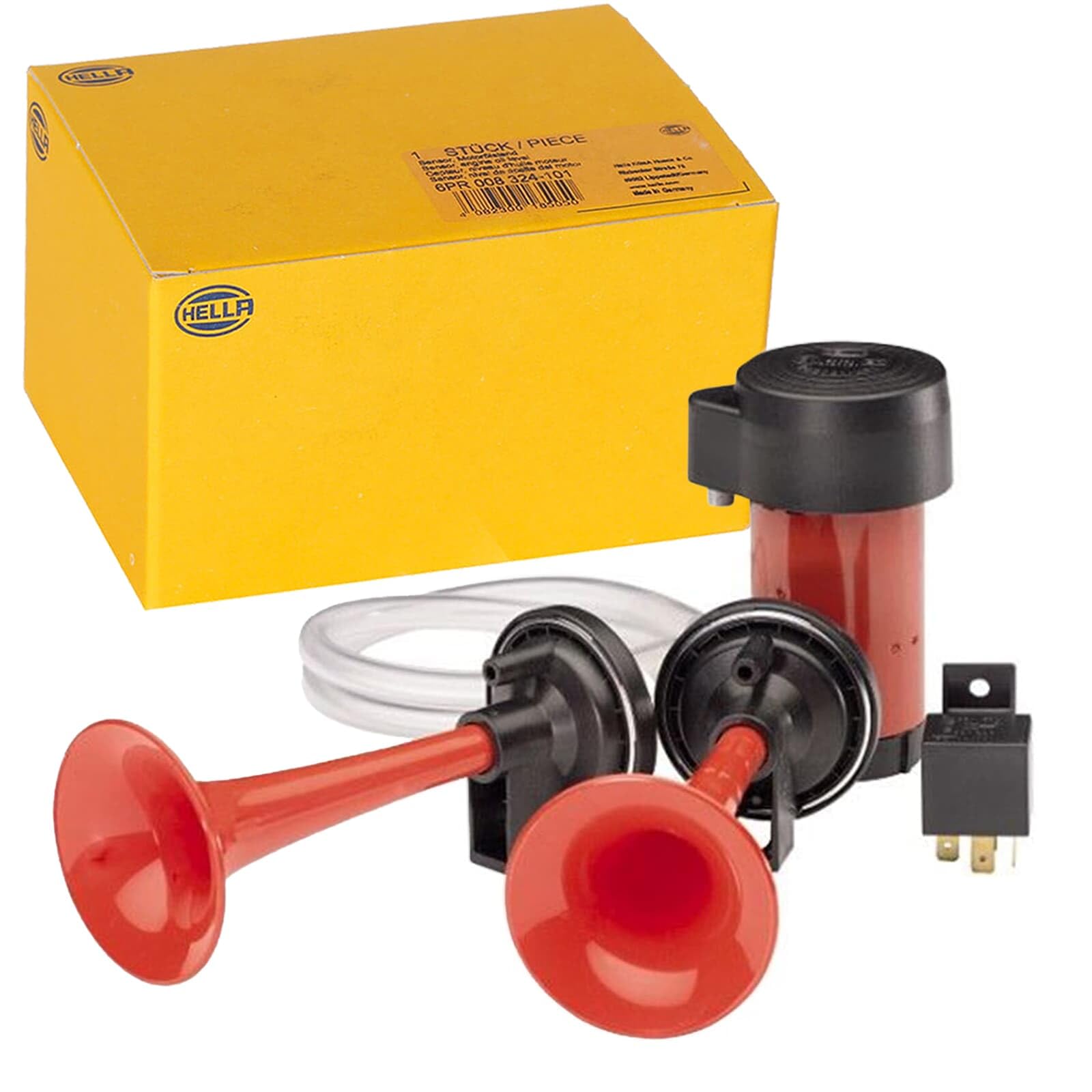 HELLA 3PB 003 001-651 Tromba, 12V, 118dB(A), Gamma frequenze 780/840Hz, Tromba bitonale, elettrico-pneumatico