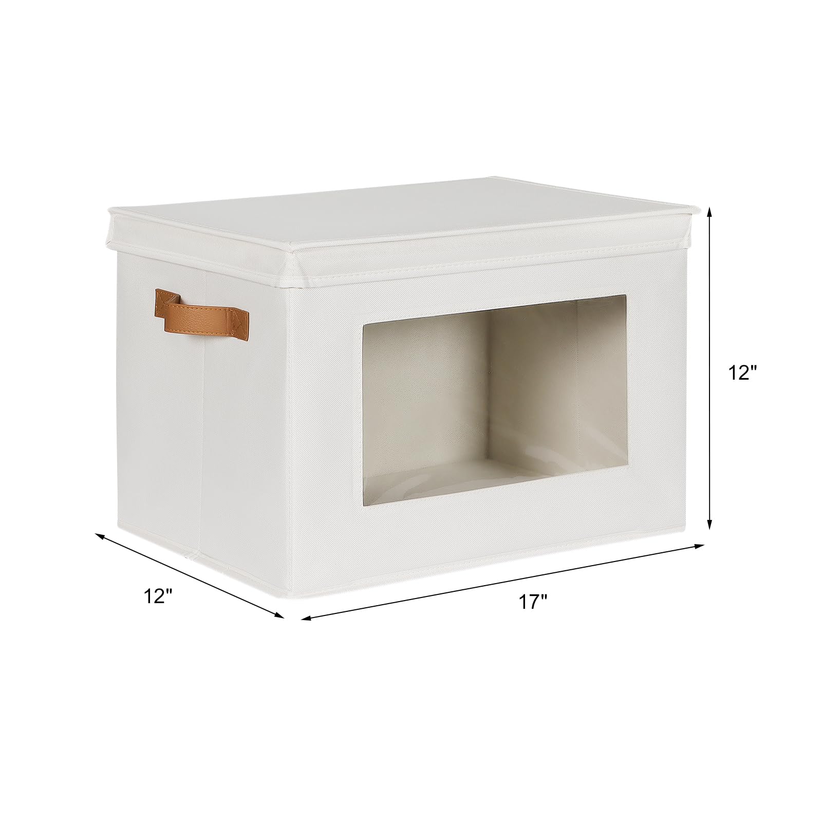 Univivi Aufbewahrungsboxen mit Deckel, Stoff, faltbarer Aufbewahrungsbehälter für Kleidung, [3er-Pack] Schrank-Organizer, Behälter mit Griffen für Zuhause, Schlafzimmer, Schrankaufbewahrung (Beige
