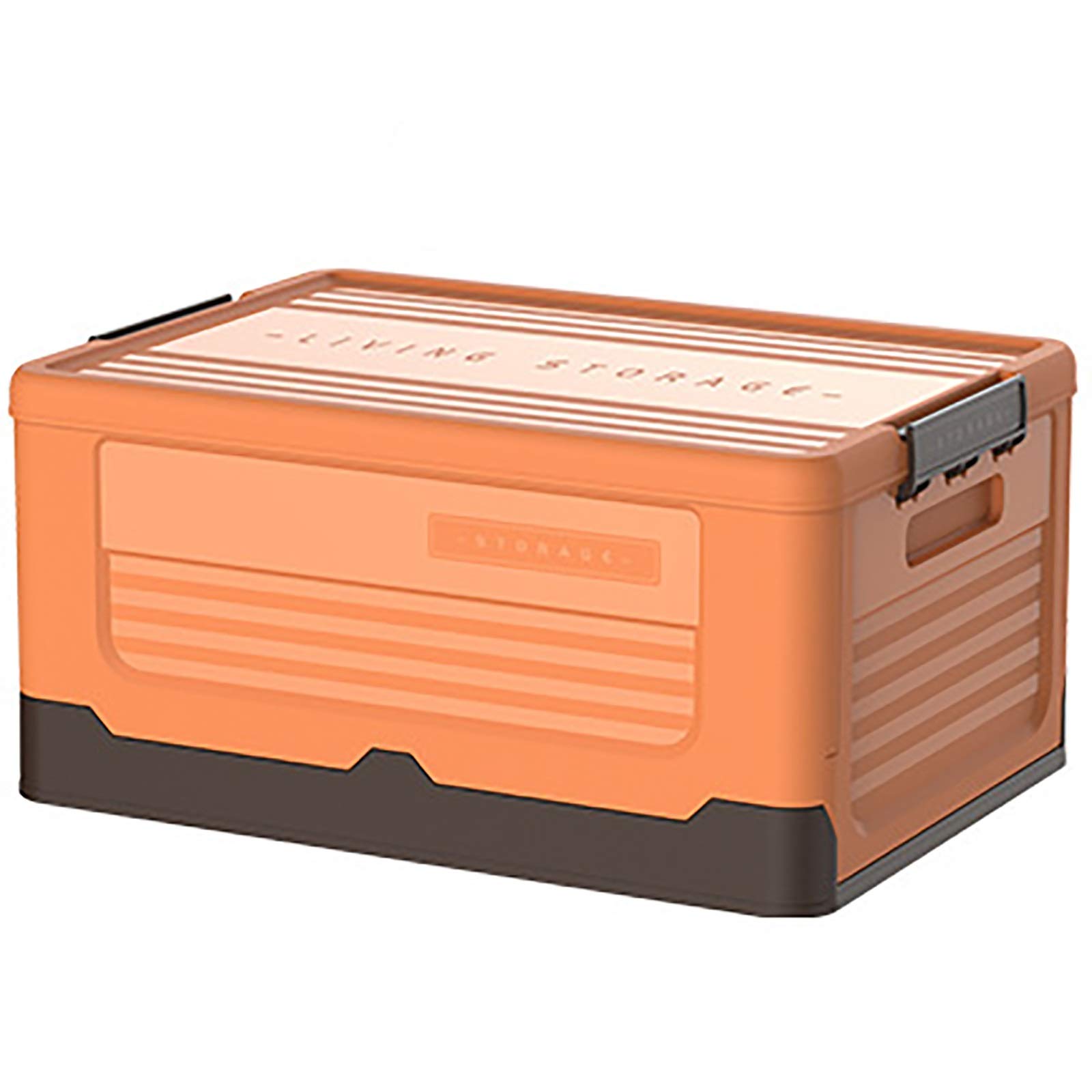 Scatola Porta Cosmetici Scatola di immagazzinaggio libri pieghevole abbigliamento in plastica scatola dormitorio cosmetico per Cassettiera e Bagno(Orange)
