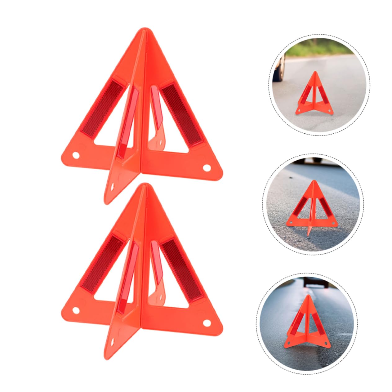 Cabilock 5pezzi Triangolo di Segnalazione per Auto Riflettente Triangolo di Emergenza per Veicoli Accessorio di Sicurezza Stradale Pieghevole Segnale di Avvertimento per Guida Notturna e Co