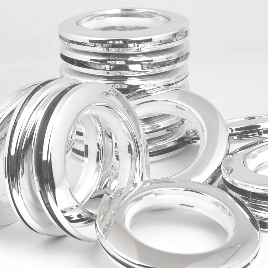ASTIMESA 36-Pack Plastic Curtain Grommets – 1.57 Inch Inner Diameter, Silver, Low-Noise Spiral Clasp Design For Drapes & DIY Projects