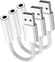 Fidioto USB to 3.5mm Audio Jack Adapter, USB to Headphone Jack Adapter, External Sound Card Compatible with Headset, Mac, PS4, PC, Laptops, Desktops PS4 and More