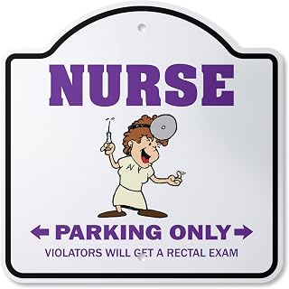 Nurse 12" X 12" Sign | Indoor/Outdoor Plastic | SignMission Designer Parking Rn Nurses Medical LPN Doctor Hospital Novelty Gift Funny Joke Gag Road Garage