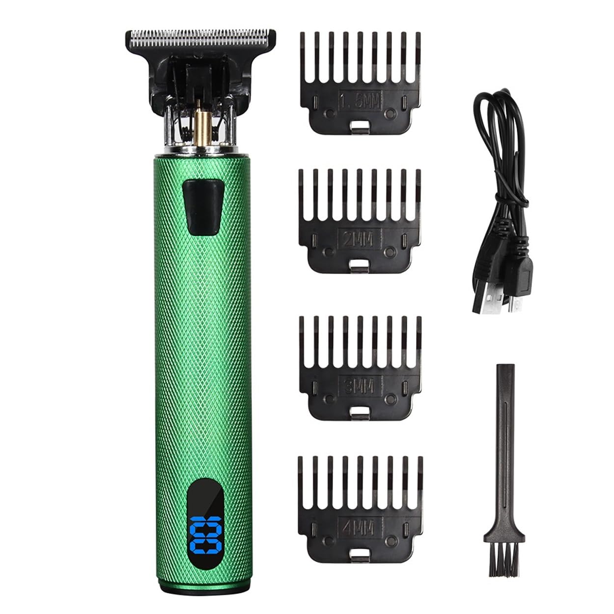 Macchina for Tagliare I Capelli Con Rasoio Da Barba Da Uomo Ricaricabile USB Professionale(Green)