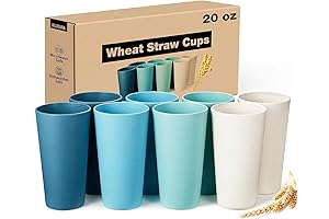 Wheat Straw Cups: Set of 8 Unbreakable Drinking Cups