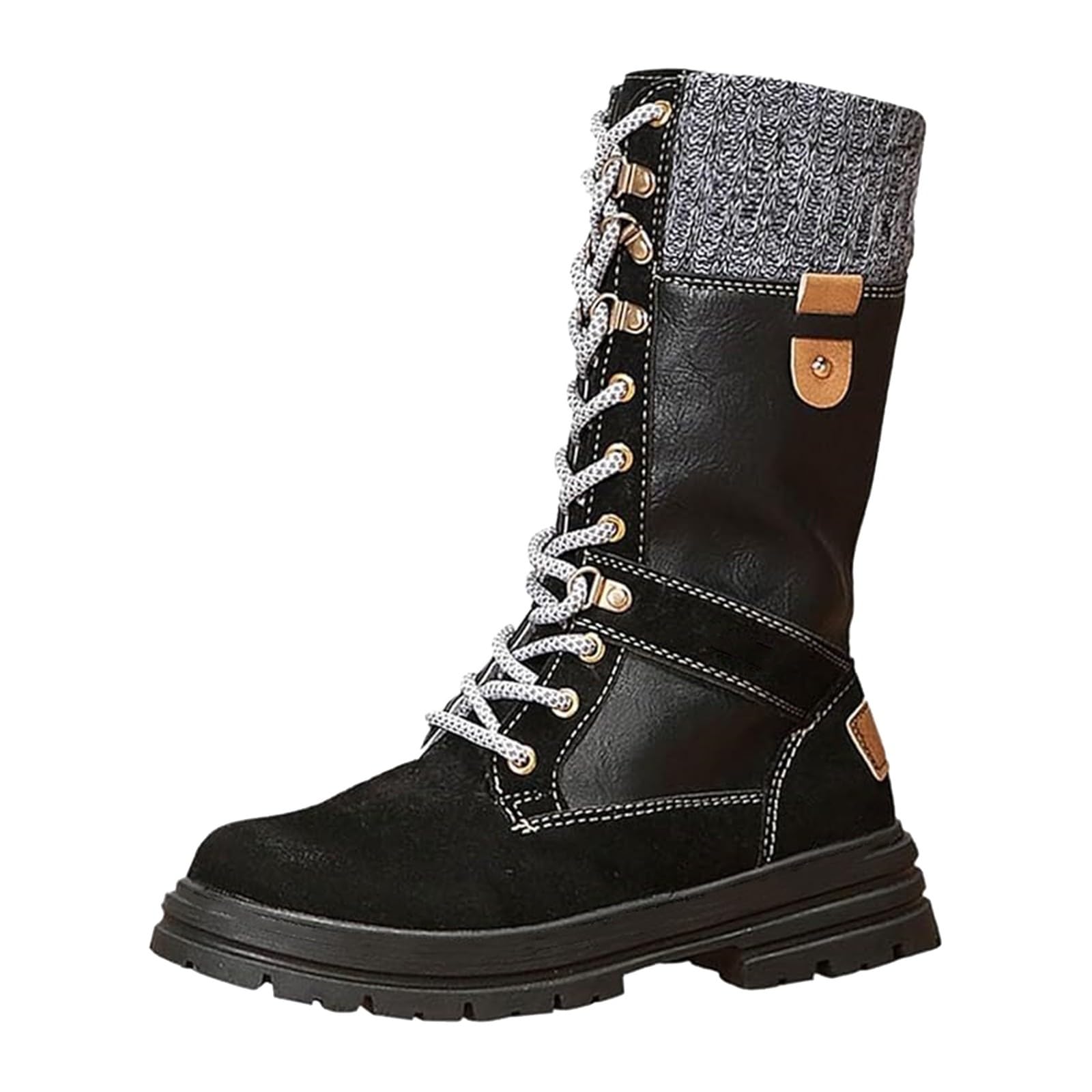 Bottines à Lacets Légères et Chaudes en Bout Fermé pour l'Automne - 8