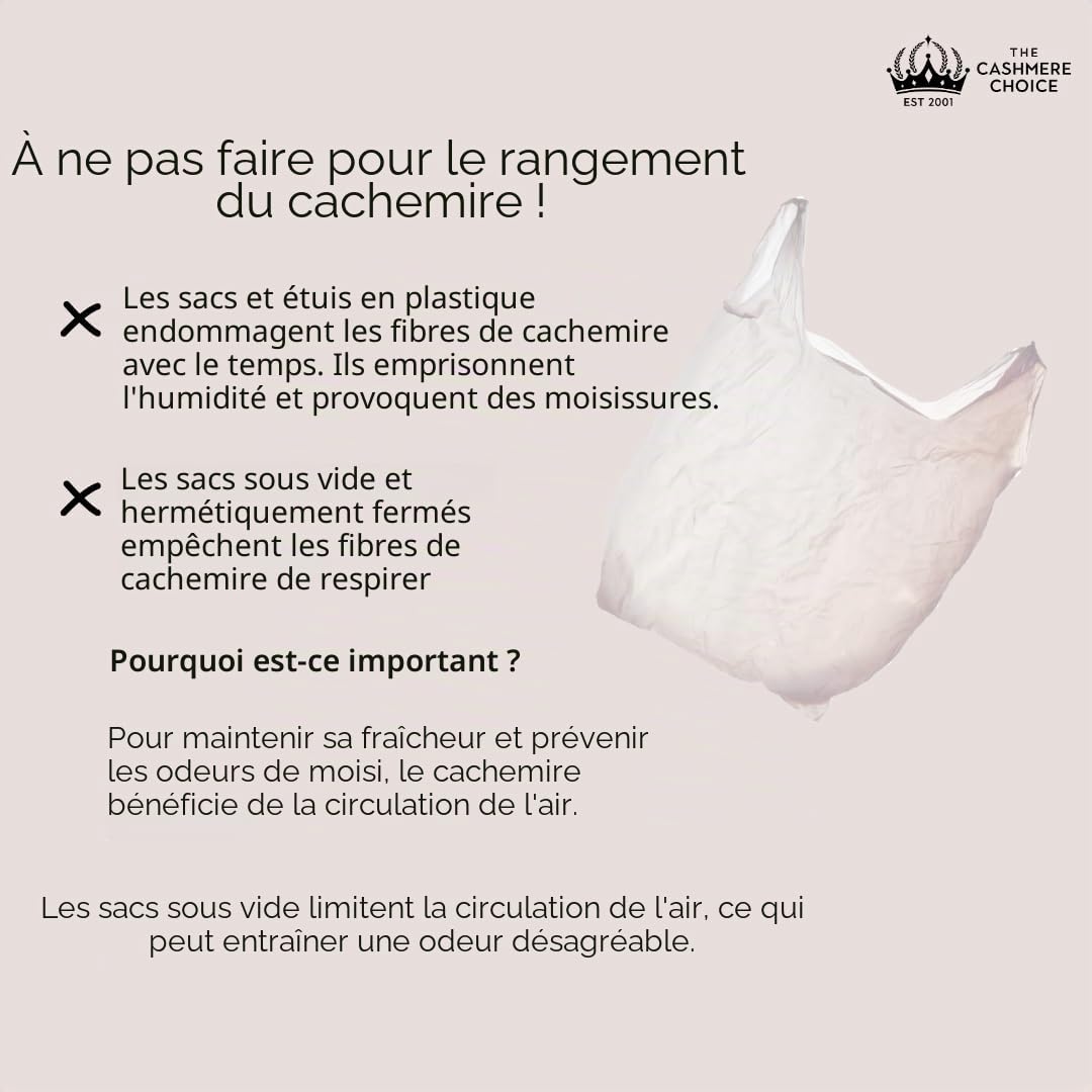 Housse de rangement anti-mites pour la protection d’articles en cachemire (XL)