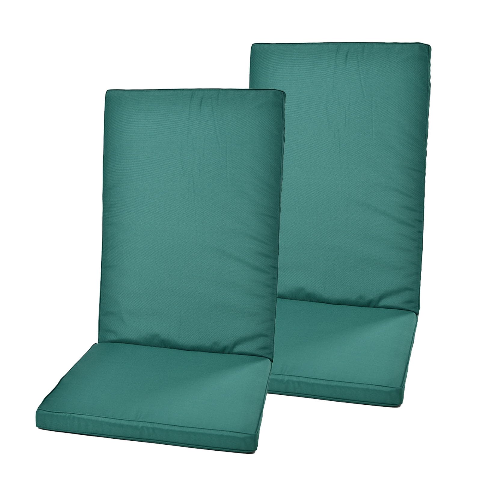 Rattanland® Gartenstuhlauflagen Hochlehner - Stuhlkissen Set - Wasserdichter Stoff - Sitzauflagen Hochlehner, Auflagen für Gartenmöbel, Hochlehner Auflagen, Sitzkissen für Gartenstühle (2, Grün)