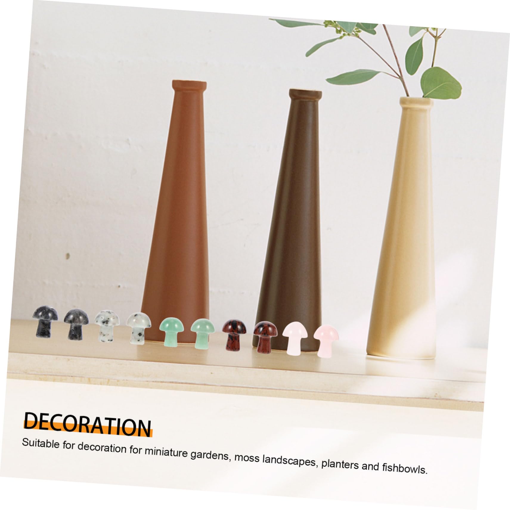 Yardwe 50stücke Teiliges Dekorative Kristall-pilzskulpturen Für Miniaturgärten Aquarien Und Tischdekoration Natürliche Farben Für Gartenliebhaber Und Kreative Deko-Fans