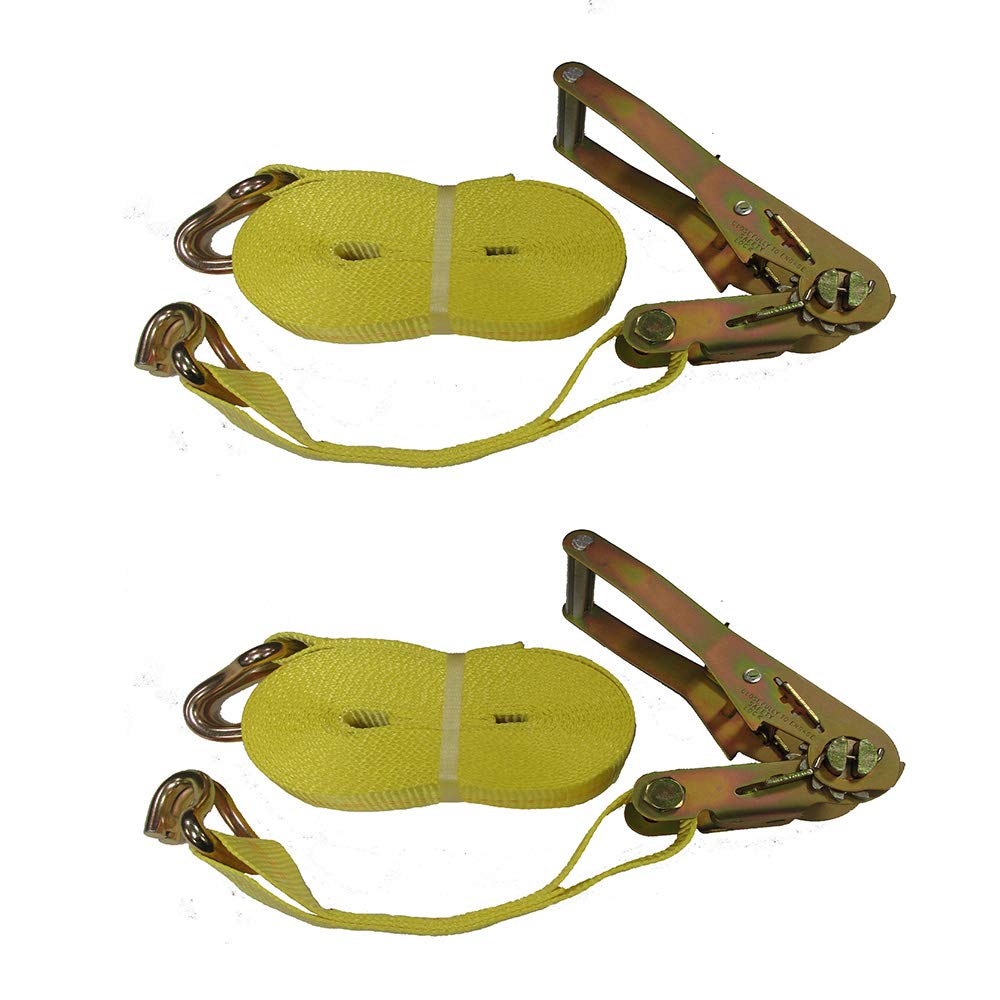 RAParts Two 10,000lb 27ft Winch Straps Cargo Haulers ATV Carriers Yellow 2