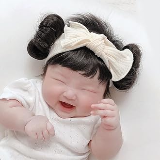 1 Pack Baby Wig Braid Headband for Children, Children Fake Bangs Headband with Head Buckle for COS Hair Accessories (Black)