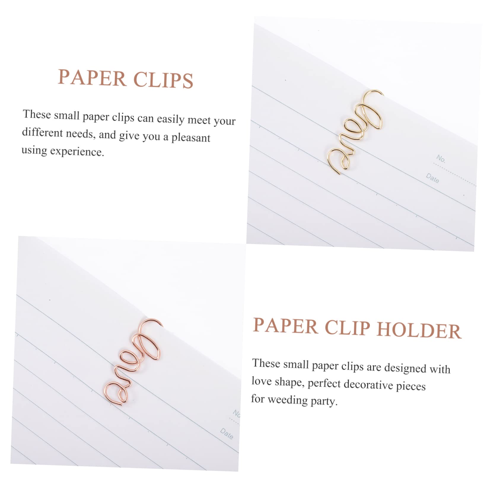 SHINEOFI 3 Sätze Büroklammer Safe Clip Papierklemmen Clips Für Planen Rosegoldene Papierklammern Dokumentclips Clips (klein Dokumentieren Farbige Heftklammern Karton 100 Stück * 3
