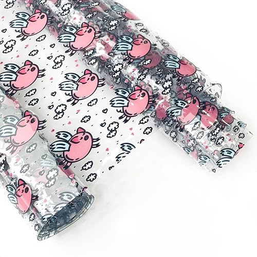 Miniatura 5 de JINR - Lámina de vinilo súper transparente con estampado animal, 12 x 47 pulgadas, rollo de tela de vinilo de PVC con patrón colorido para lazos,