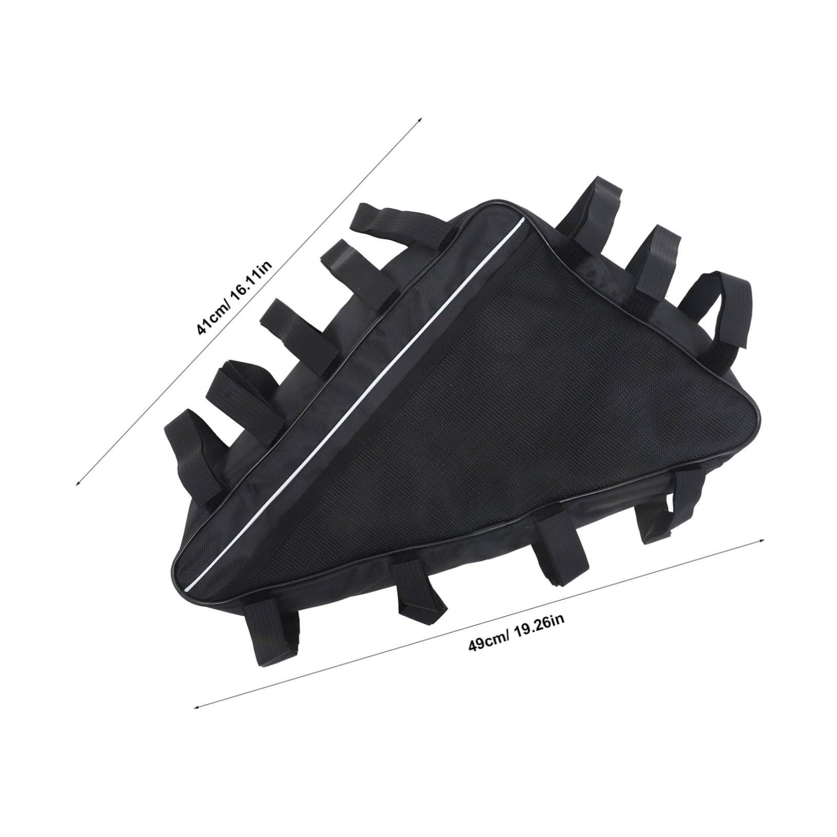 POPETPOP Borsa Triangolare Bici 693-3 Grande Capacità in Oxford Nero | Ciclismo e Campeggio, Resistente All’usura alle Intemperie, Facile Installazione