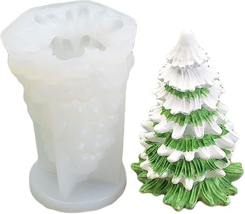 Moldes de silicona para velas de árboles de Navidad 3D, para jabón casero, bares, decoración de vacaciones, suministros para manualidades