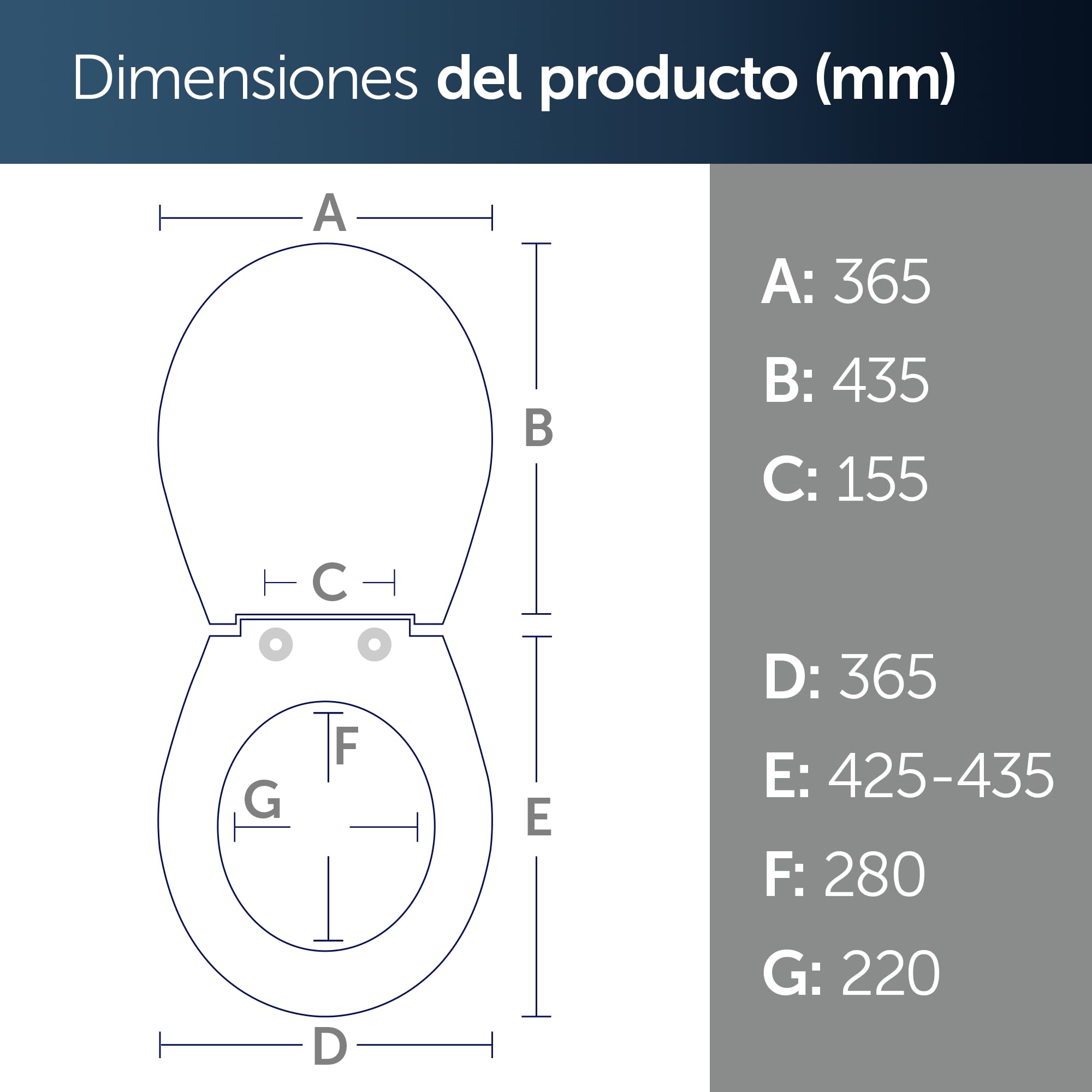 Ideal Standard Tirso Universal asiento de WC ovalado – Blanco | Asiento de inodoro universal con cierre amortiguado (Softclose) y bisagras de acero inoxidable, E252901