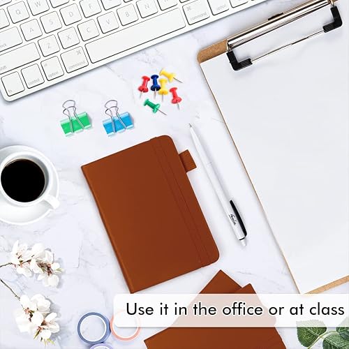 Miniatura 40 de feela Paquete de 3 cuadernos pequeños de bolsillo, mini bloc de notas con rayas universitarias de tapa dura, suministros de oficina para mujer