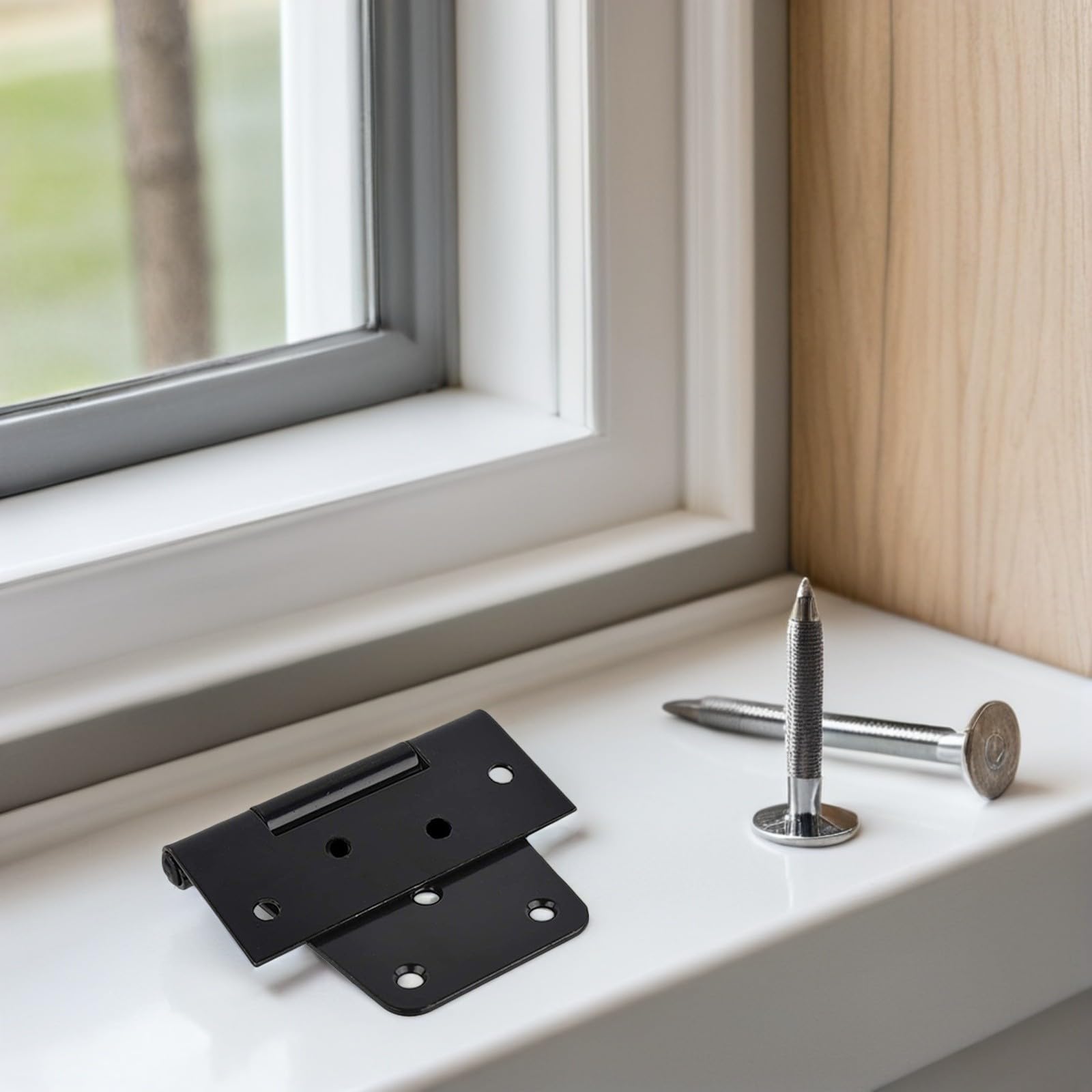 Abaodam Schwere Türscharniere Wetterbeständig aus Kohlenstoffstahl 5 Stück Schwarz Hochleistungsscharniere für Decks und Schuppen für Außenbereich und Wohnbereiche