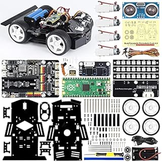 SunFounder Raspberry Pi Pico Robot Car Kit, Open Source, MicroPython, App Control, RGB LED, Electronic DIY Robot Kit for Teens and Adults