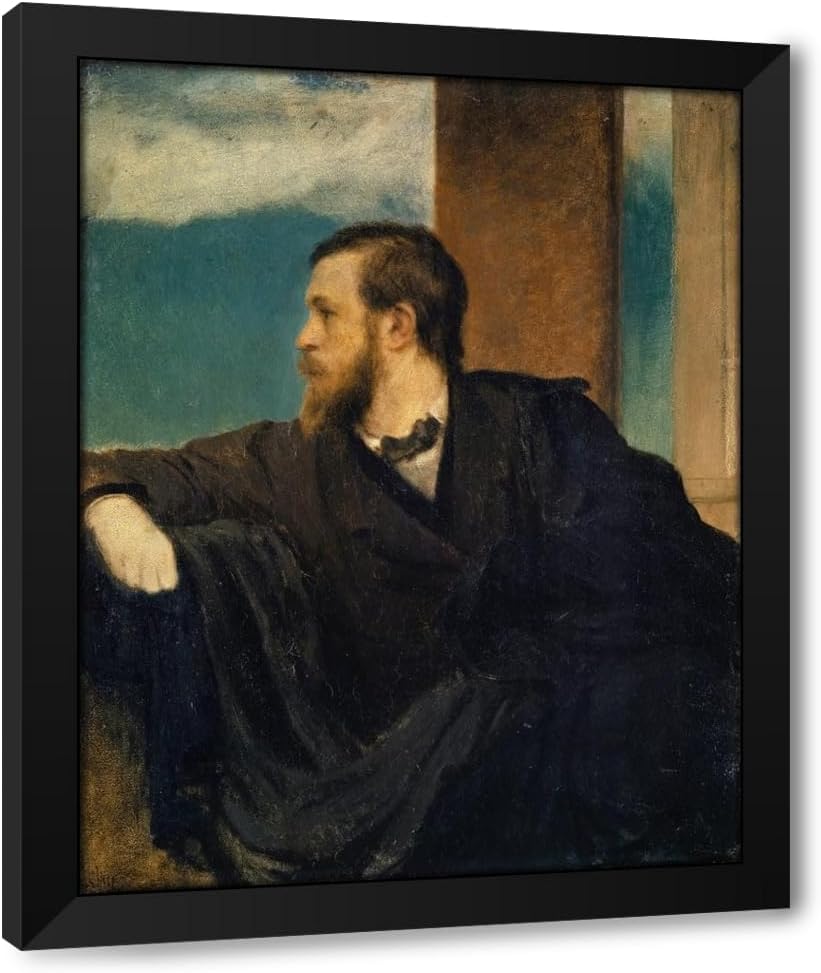 ArtDirect Self-Portrait (1862) Custom Framed Art Print Giclee Print or Canvas Options with Various Sizes and Customization by Arnold Böcklin