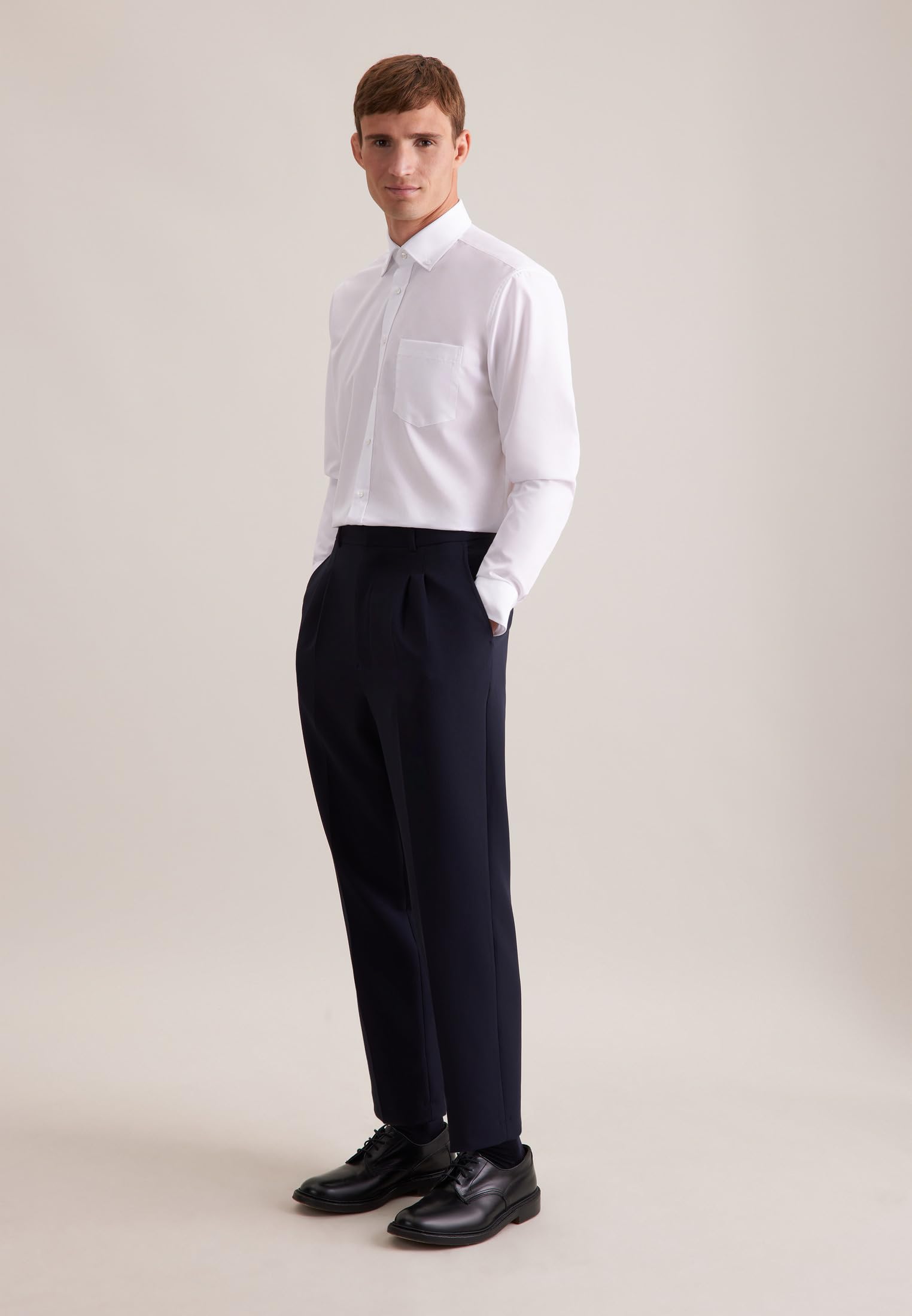 Seidensticker Camicia business da uomo - vestibilità regolare - no stiro - collo button down - manica lunga - 100% cotone