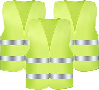 Romon Chaleco Reflectante, 3 Piezas Chaleco De Seguridad Reflectante Alta Visibilidad Ropa De Trabajo Auto Chaleco Crema...