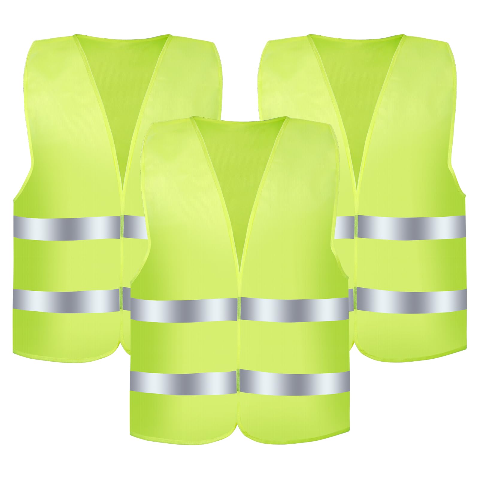 Gilet De Sécurité Voiture 3 Pièces - Gilet Jaune Haute Visibilité Réfléchissant 360° - Taille Universelle Homme Femme