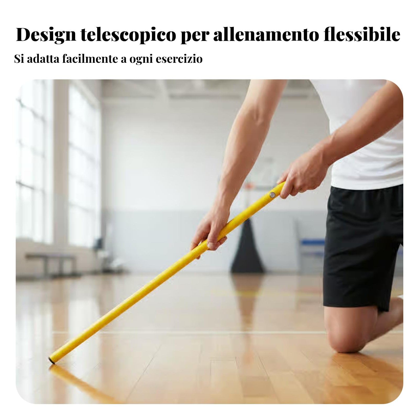 Allenamento Agility Sportivo Bastone Telescopico Regolabile Slalom per Percorsi Asta per Rapidità E Agilità PVC Durevole con Base Adatto a