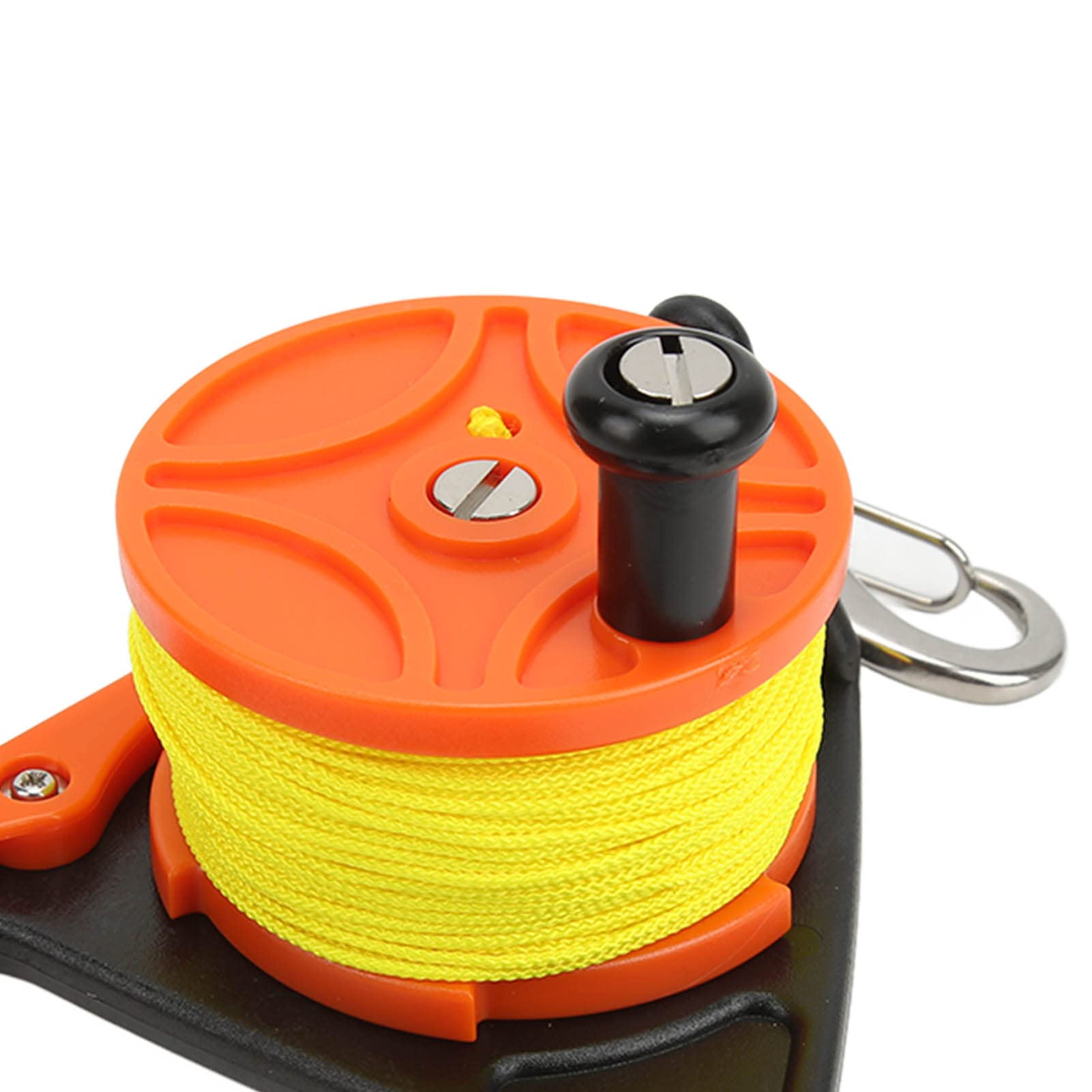 BuyWeek Moulinet de Plongée avec 46m Ligne, Moulinet de Plongée Sous Marine avec Bouchon de Pouce Crochets, Moulinet de Pêche pour Plongée en Apnée, Sports Nautiques Sous Marins (Orange)