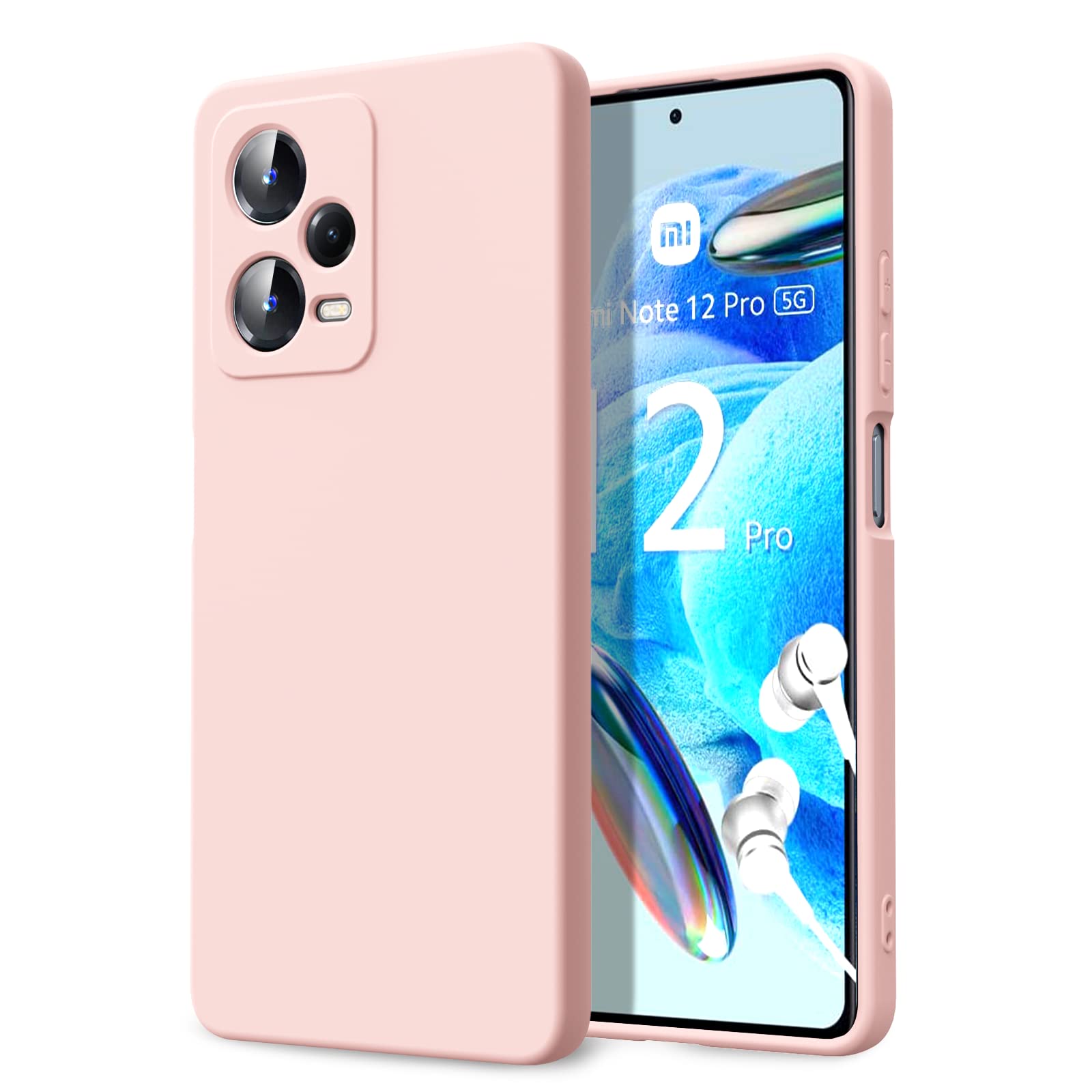 WBWONE Cover Sfumata Per Xiaomi Redmi Note 12 Pro 5G (NON Per 4G) | Custodia Morbida In TPU Antiurto | Protezione Fotocamera | Blu Rosa - 5