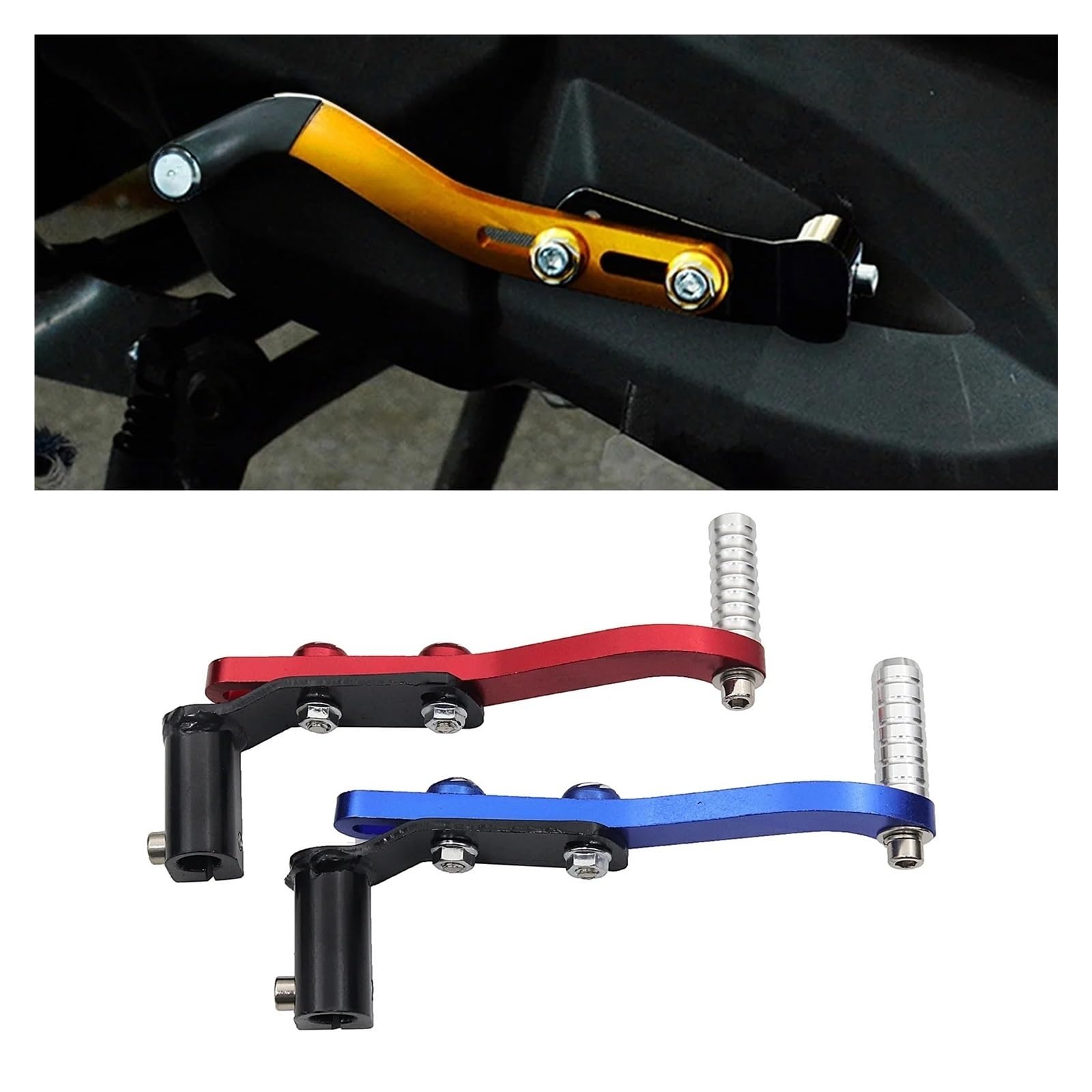 CVGMsrgSET Gear Shifter Shift Lever Universal Adjustable CNC Aluminum Alloy Folding Gear Shifter Pedal Shift Lever for Motorcycle