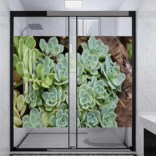 Película de privacidad verde no adhesiva para ventana, película de vidrio estática, esmerilada, control de calor extraíble, anti UV, película