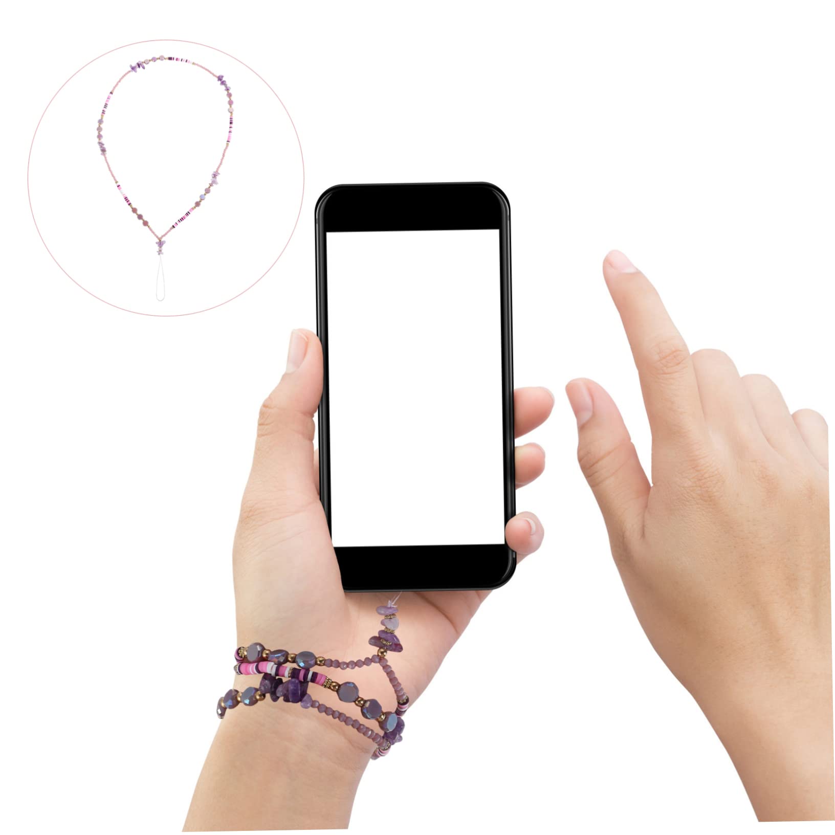 DECHOUS 3st Perlen Telefonkette Schlüsselband Aus Telefonperlen Hängende Handschlaufe Handyanhänger Schlüsselarmband Lanyard Für Frauen Plastik Hängende Kette Intelligent Violett Fräulein