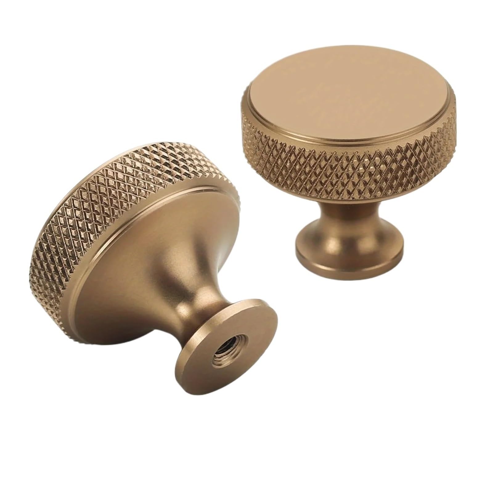 VAQROPNSHRG 5pcs Knurled Aluminum Cabinet Knobs Drawer Pull Handles for Wardrobe Dresser(Champagne)