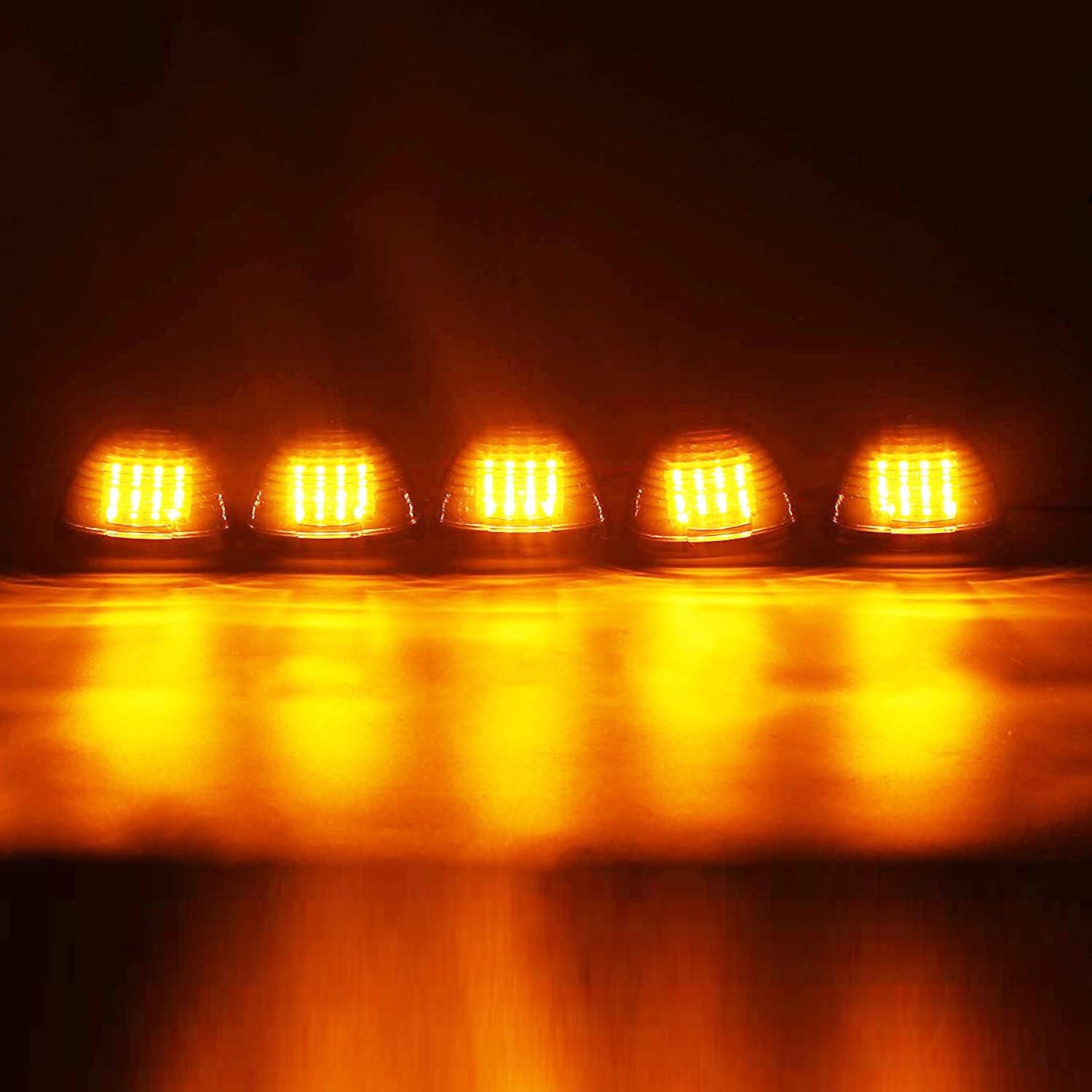Tresound Cab Roof Marker Lights for 2003-2016 Dodge Ram 1500 2500 3500 Top Light Roof Running Lamp (Smoked Lens with 16 Amber LEDs)