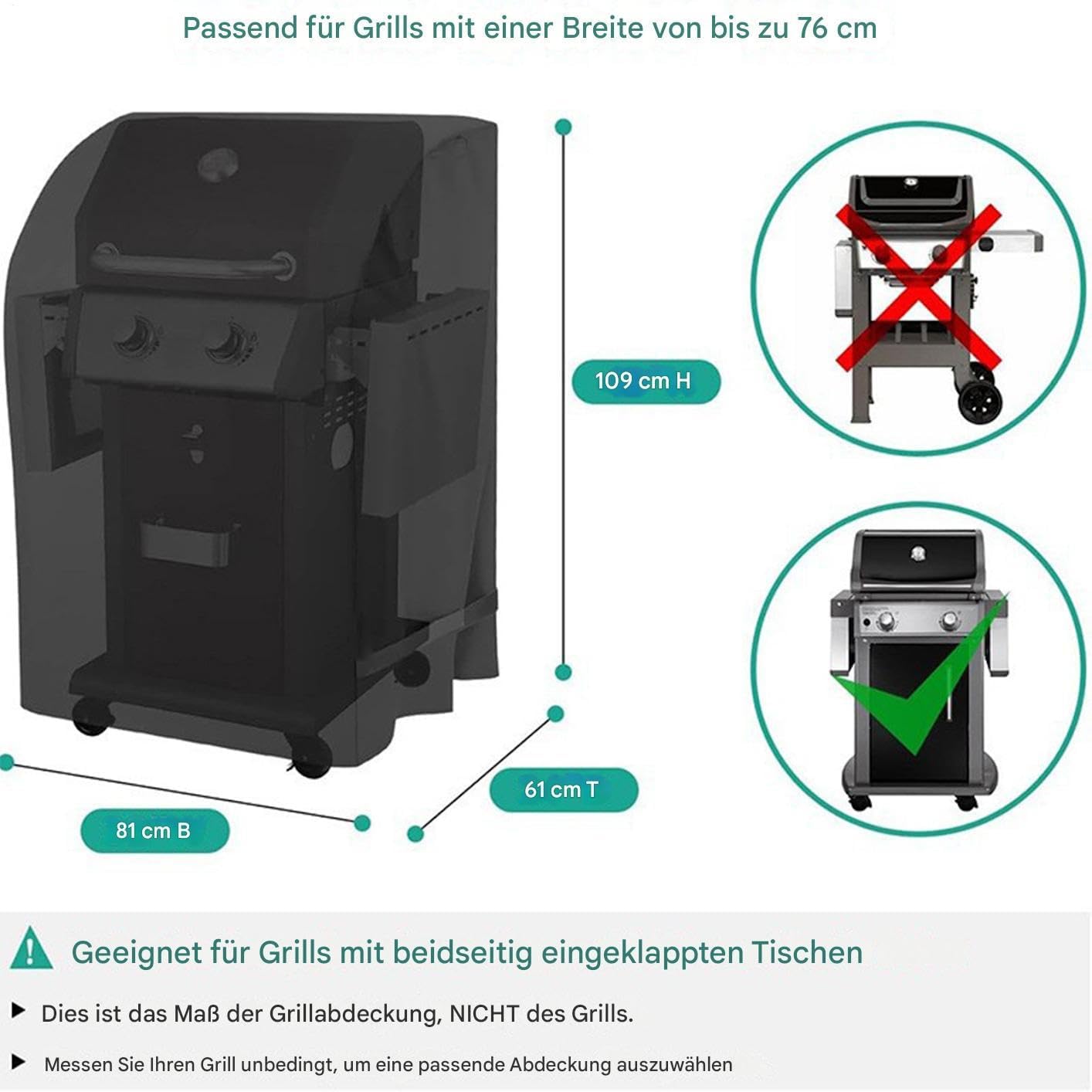 Copertura impermeabile per barbecue, protezione universale dalle intemperie per grigliate all'aperto, barbecue, picnic e attività in campeggio, resistente e per tutte le stagioni