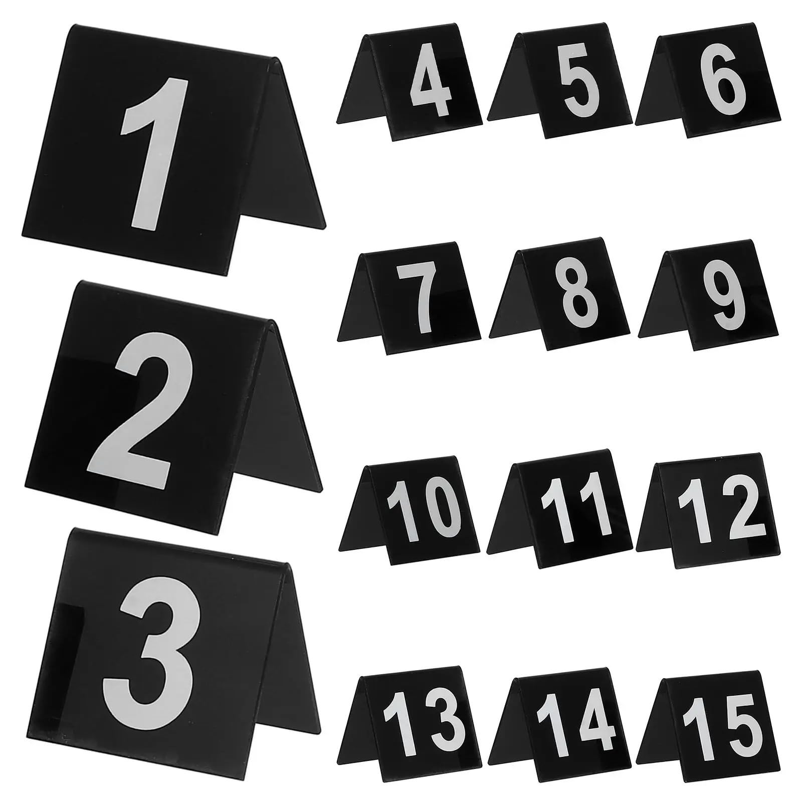 WSQHAO 15pcs Number Plates Restaurant Table Numbers Markers House Address Signs Dual-sided Thick Easy for Restaurant