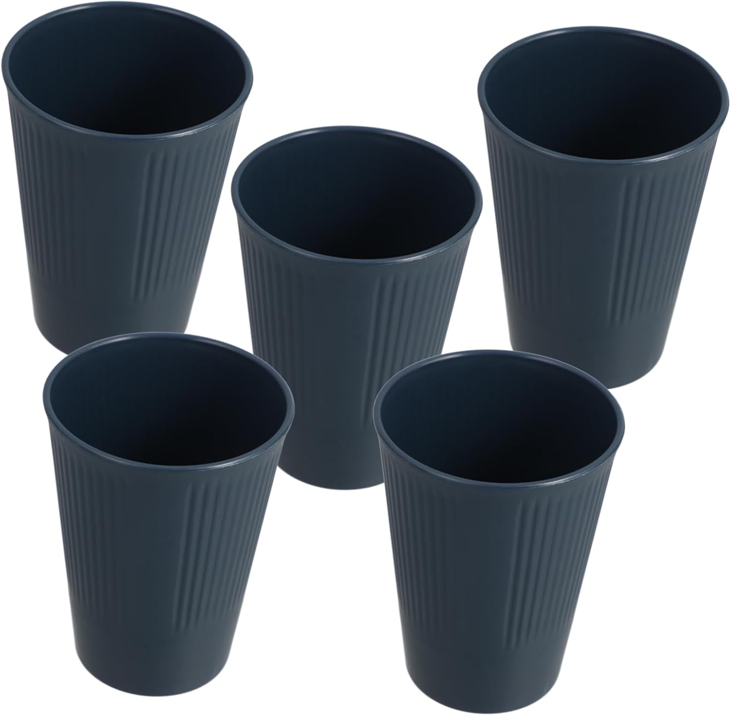 5Pcs Striped Plastic Drinking Cups Multifunctional Toothbrush Beverage Cups for Water Milk Juice Chic Unbreakable Design