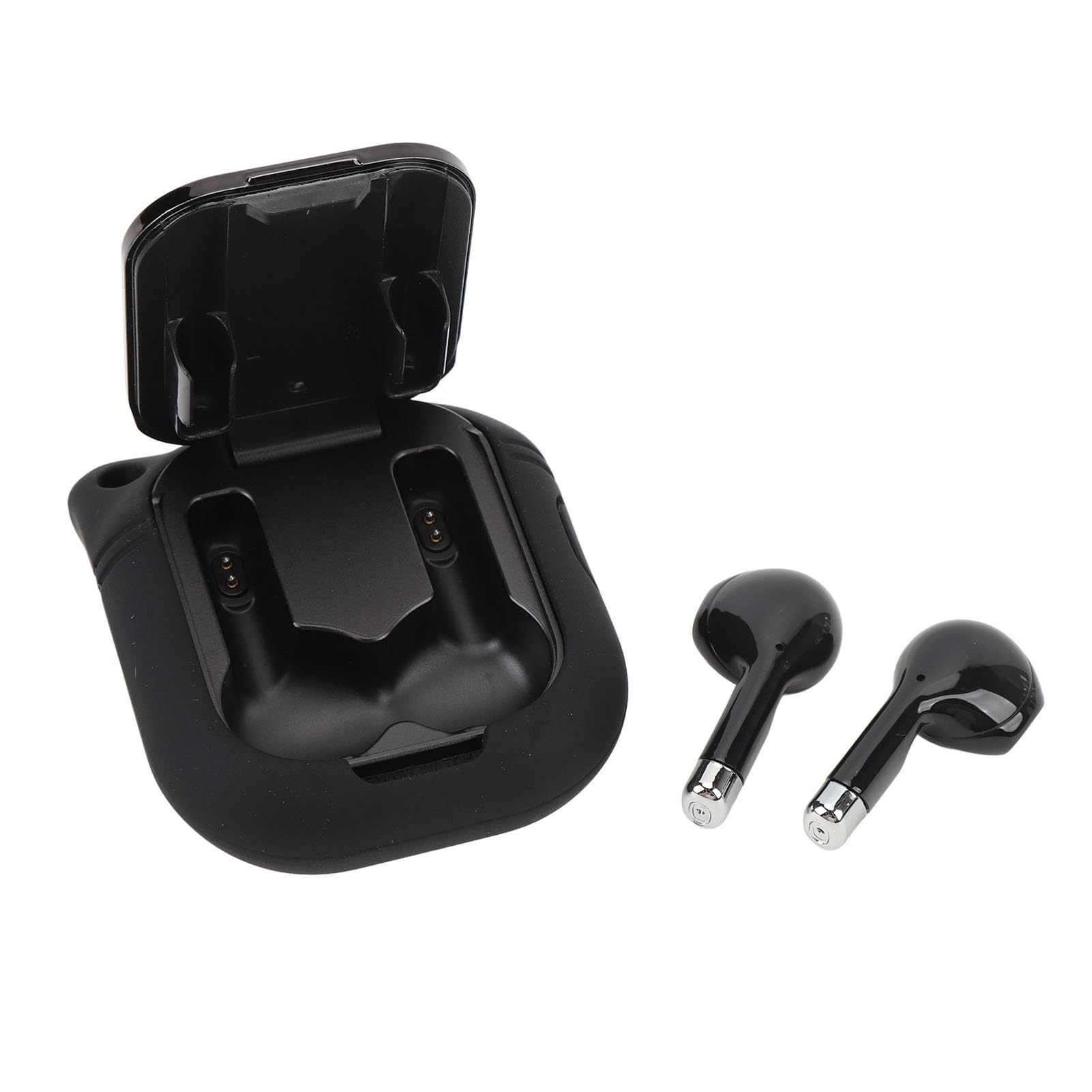 Generic Earmphone Smart Watch, NFC Smart Fitness w 1 2,01 -calowy TFT Wireless z Wibracyjnymi Przypomnieniem, Aby wykonać ćwiczenie (Czarny ze stalowym paskiem)
